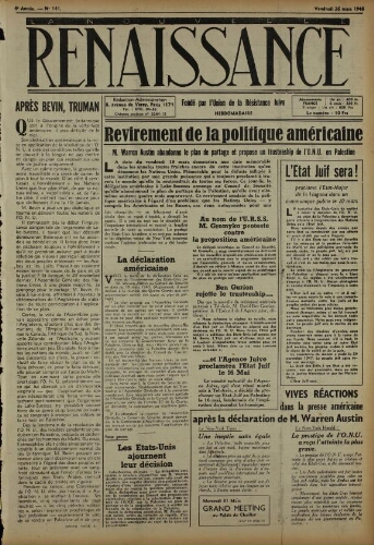 La Nouvelle Renaissance  N°141 (26 mars 1948)